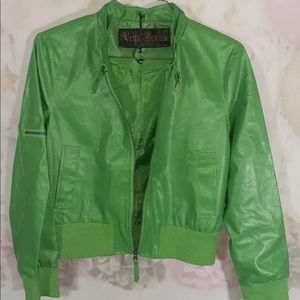 Xl lime green faux leather jacket